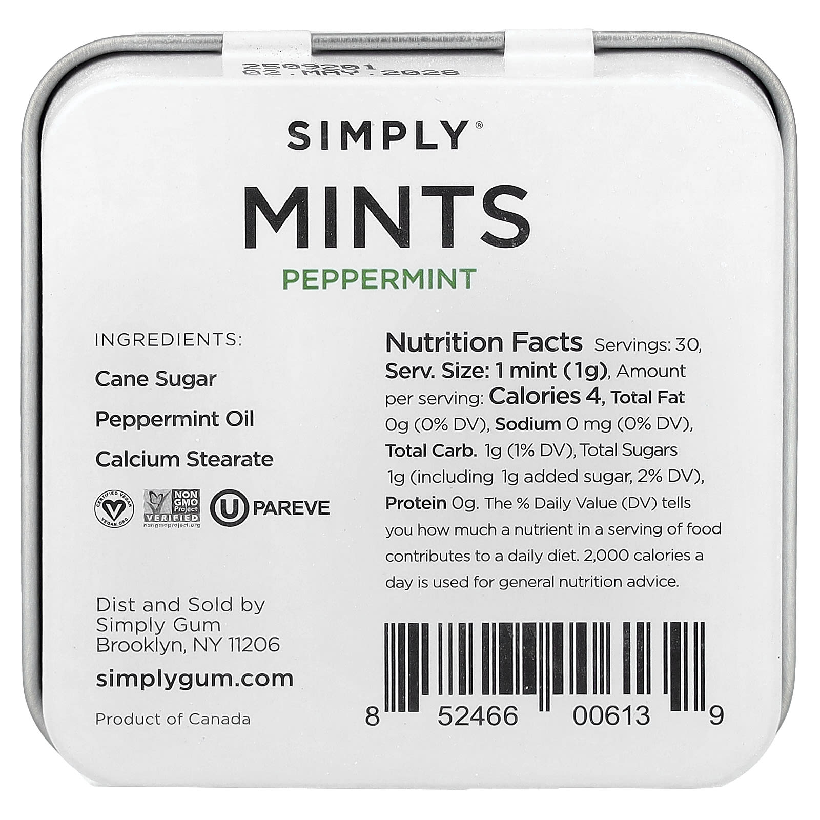 Мятные конфеты Simply Gum, 1.1 oz (30 g) — фото 2