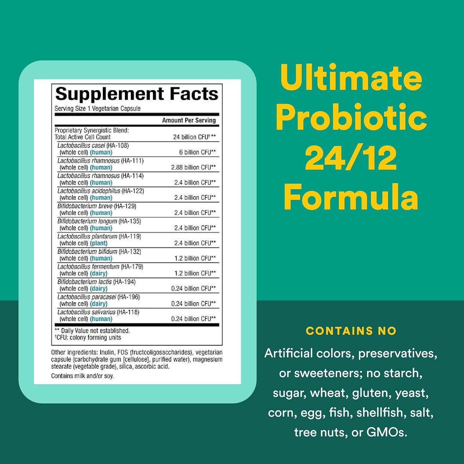 Пробиотик Natural Factors Ultimate, оттенок 24/12 Formula, 60 растительных капсул — фото 4