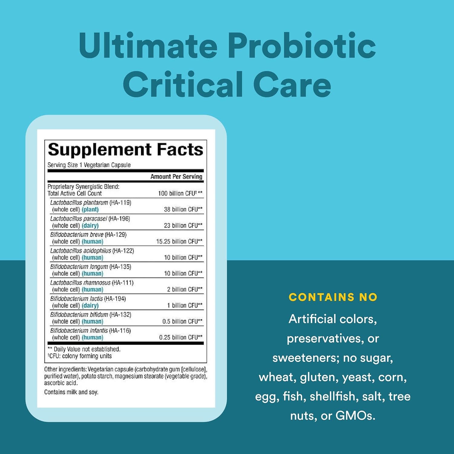 Пробиотик Natural Factors Ultimate Critical Care, 100 млрд КОЕ, 30 растительных капсул — фото 4