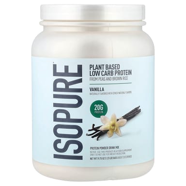 Протеиновый порошок Isopure Plant Based Low Carb, вкус Vanilla, 560 г, 1.