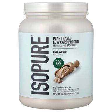 Протеиновый порошок Isopure Plant Based Low Carb, без вкуса, 521 г, 1.