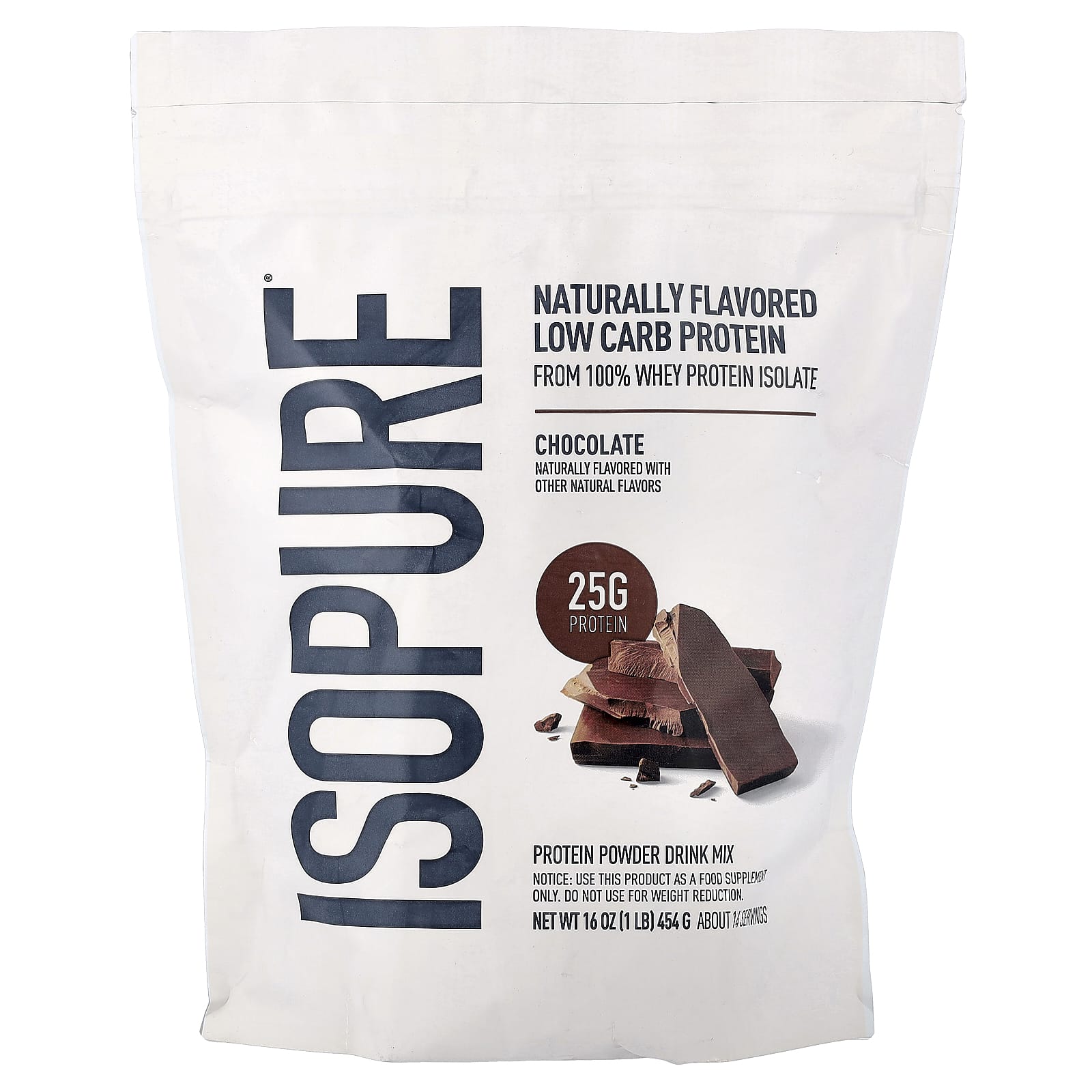Шоколад Isopure Low Carb Protein, вкус Chocolate, 454 г