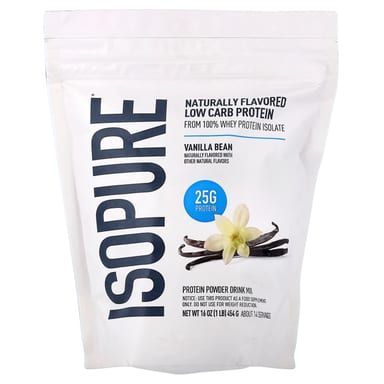 Протеиновый порошок Isopure Low Carb Drink Mix, вкус Vanilla Bean, 454 г, смесь для напитка