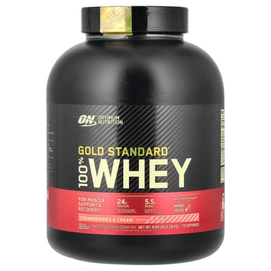 Сывороточный протеин Optimum Nutrition Gold Standard® Strawberries & Cream, 2.26 кг