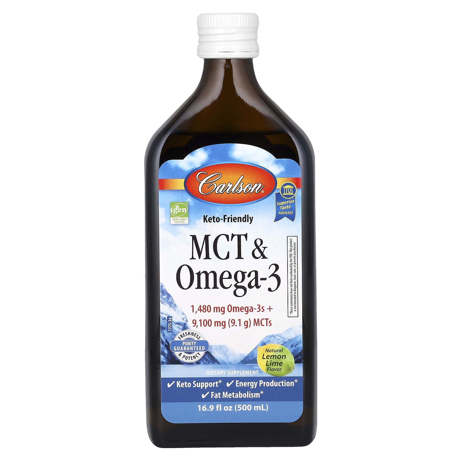 Омега-3 Carlson MCT & Keto Friendly, вкус Natural Lemon Lime, 500 мл