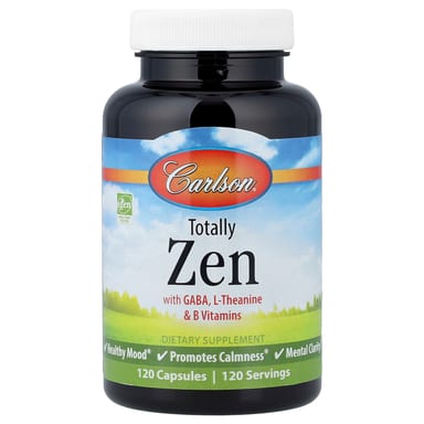 L-теанин Carlson Totally Zen with GABA L-Theanine & B Vitamins, 120 капсул