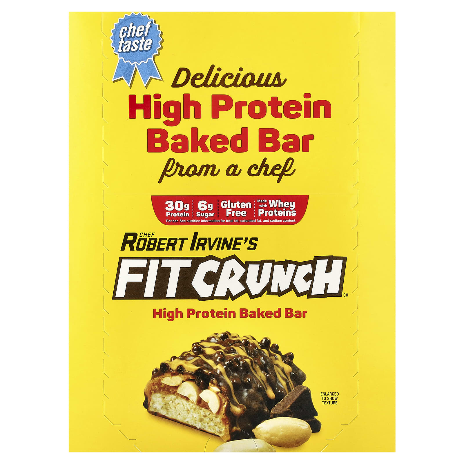 Арахисовая паста FITCRUNCH High Protein Baked Bar, 88 г, 12 шт., батончик — фото 2