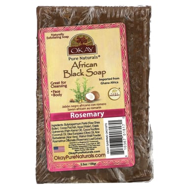 Мыло Okay Pure Naturals African Black Soap, оттенок Rosemary, 156 г
