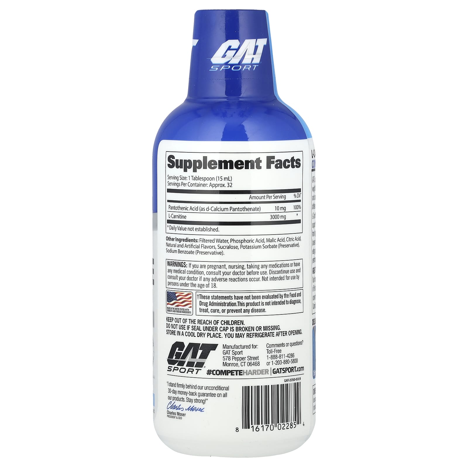 L-карнитин GAT Sport L-Carnitine, вкус Blue Raspberry, 473 мл — фото 2