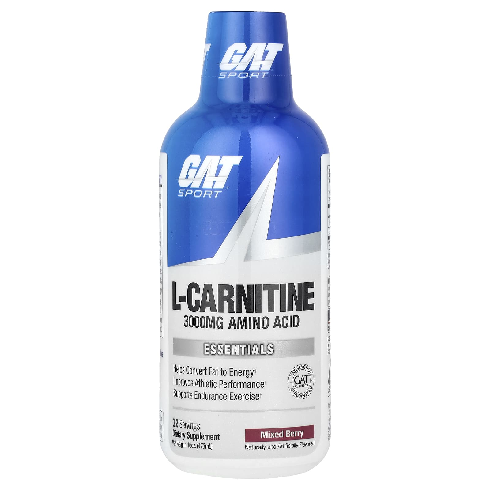 L-карнитин GAT L-Carnitine Amino Acid, вкус Mixed Berry, 3000 мг, 473 мл