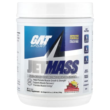 Креатин GAT JetMASS® Fast-Acting Volumizing System, вкус Strawberry Lemonade, 750 г