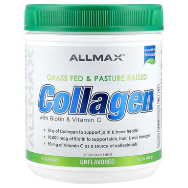Витамин C ALLMAX Collagen with Biotin &, без вкуса, 440 г