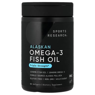 Рыбий жир Sports Research Alaskan Omega-3, 90 мягких капсул