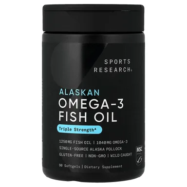 Фото товара: Рыбий жир Sports Research Alaskan Omega-3, 90 мягких капсул