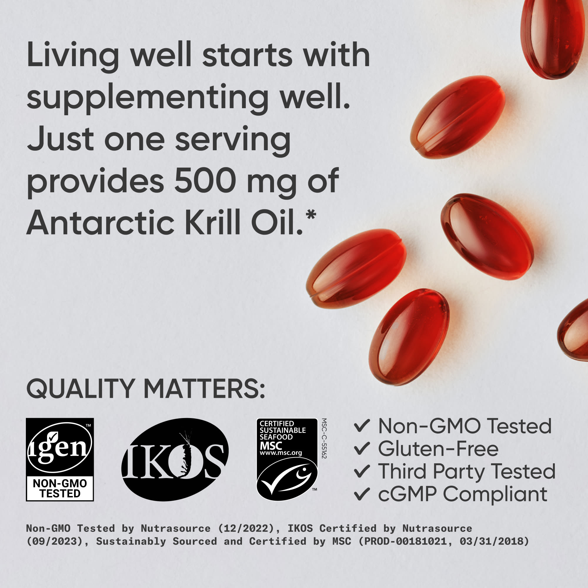 Масло криля Sports Research Omega-3 Mini-Gels, 500 мг, 120 мягких капсул — фото 7
