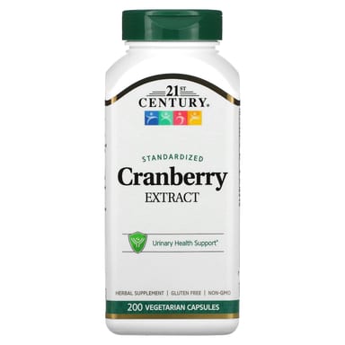 Клюква 21st Century Standardized, вкус Cranberry Extract, 200 мг, 200 растительных капсул