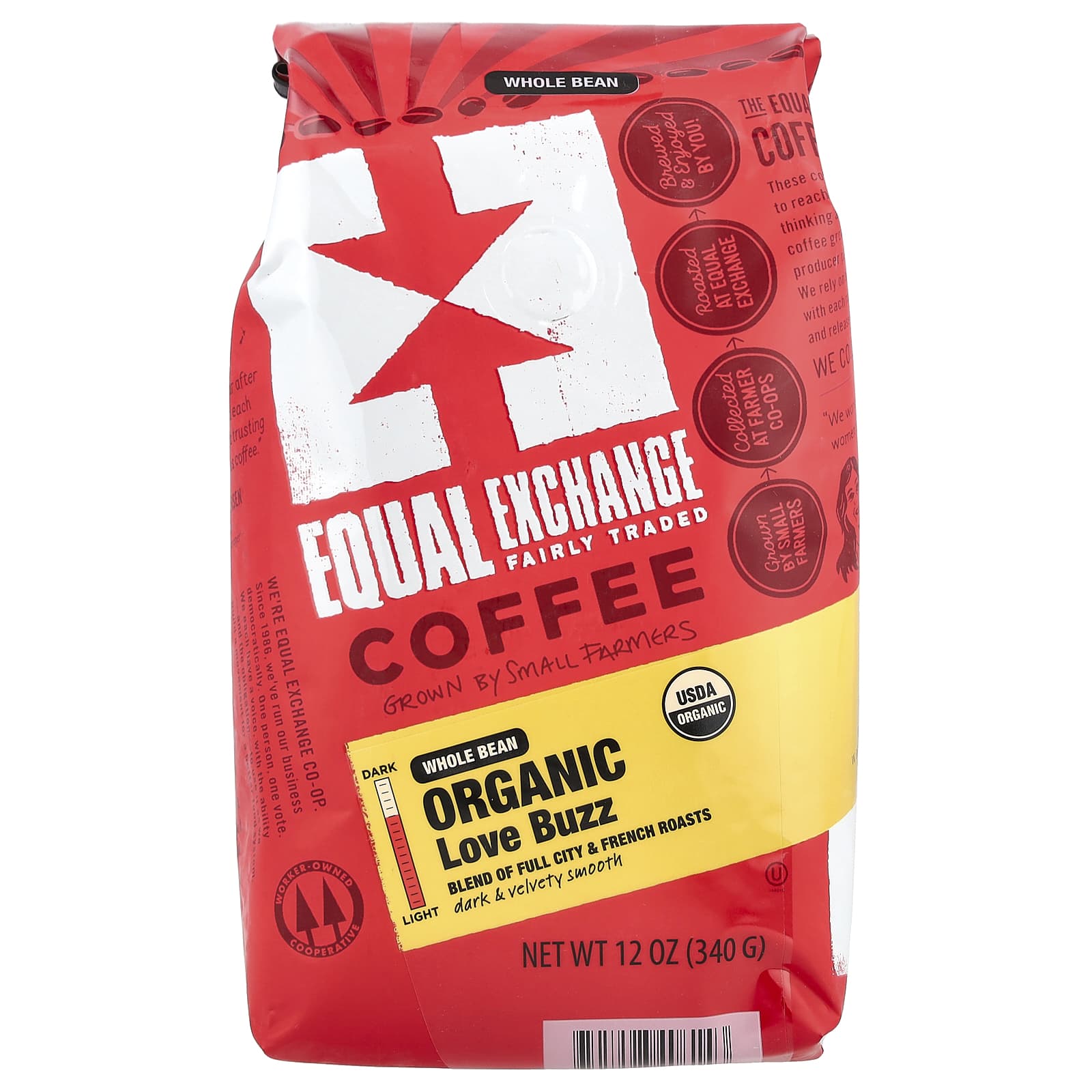 Кофе Equal Exchange Organic Love Buzz Whole Bean French Roasts, 340 г