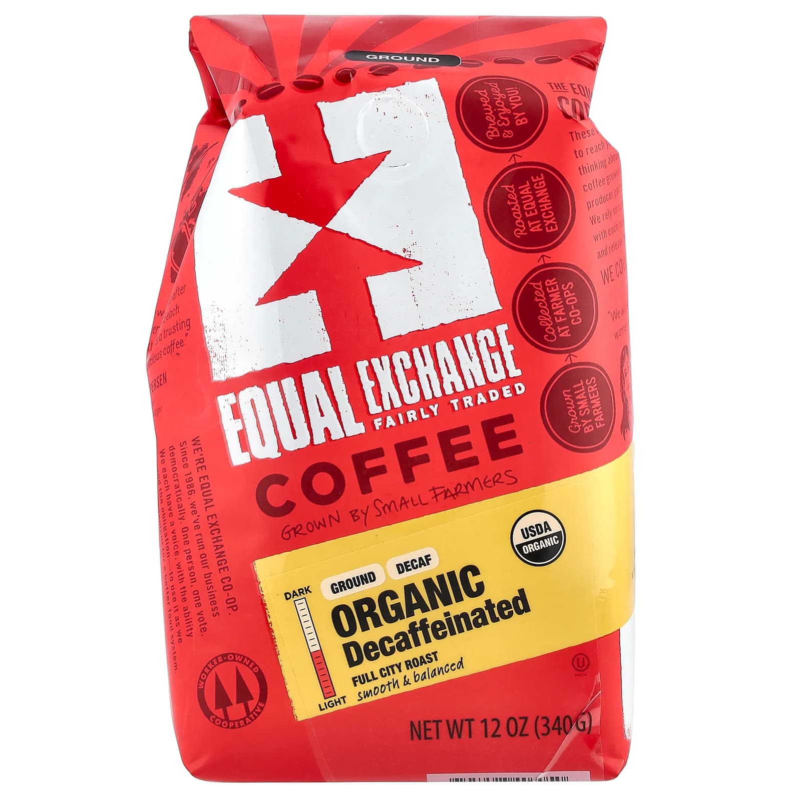 Кофе Equal Exchange Organic Ground Full City Roast, оттенок Decaffeinated, 340 г — фото 2