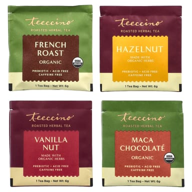 Травяной чай Teeccino Roasted Sampler 4 Flavors 12 Tea Bags, без кофеина, 72 г, чайные пакетики