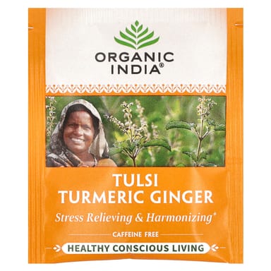 Куркума Organic India Tulsi Ginger Tea, без кофеина, оттенок 18 Infusion Bags, 34.2 г