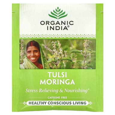 Моринга Organic India Tulsi Tea, без кофеина, оттенок 18 Infusion Bags, 36 г