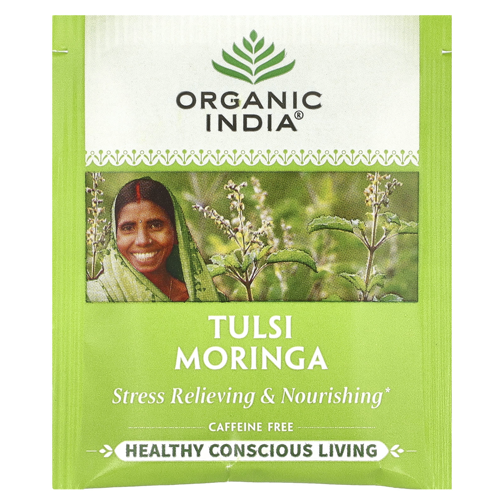 Моринга Organic India Tulsi Tea, без кофеина, оттенок 18 Infusion Bags, 36 г