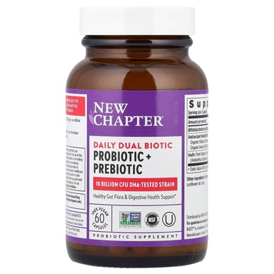 Пребиотик New Chapter Daily Dual Biotic Probiotic, 60 растительных капсул