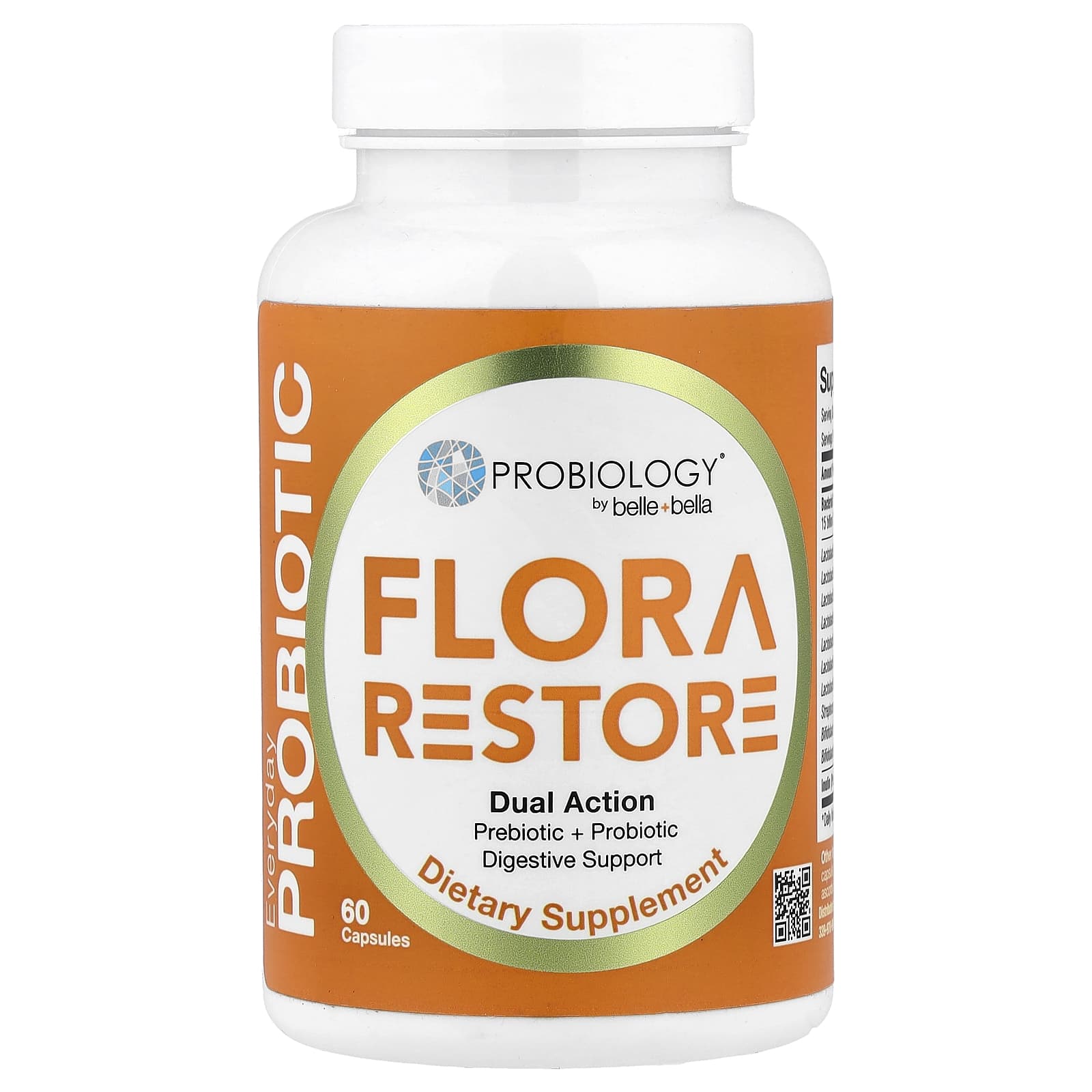 Пробиотик Probiology®, Flora Restore, 15 миллиардов КОЕ, 60 капсул