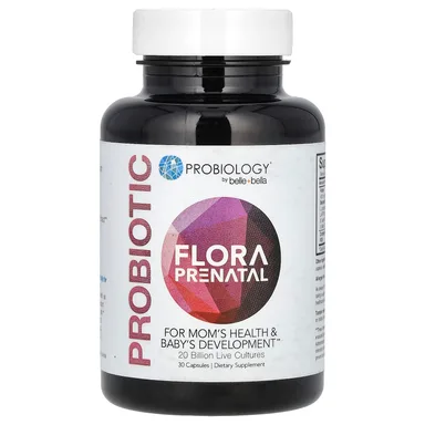 Фото товара: Пробиотик Belle+Bella Flora Prenatal, 20 Billion Live Cultures, 30 капсул