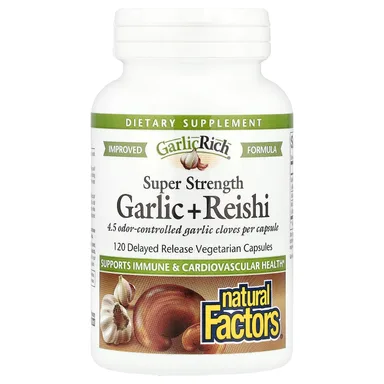 Фото товара: Рейши Natural Factors GarlicRich® Super Strength Garlic 120 Delayed Release, растительные капсулы