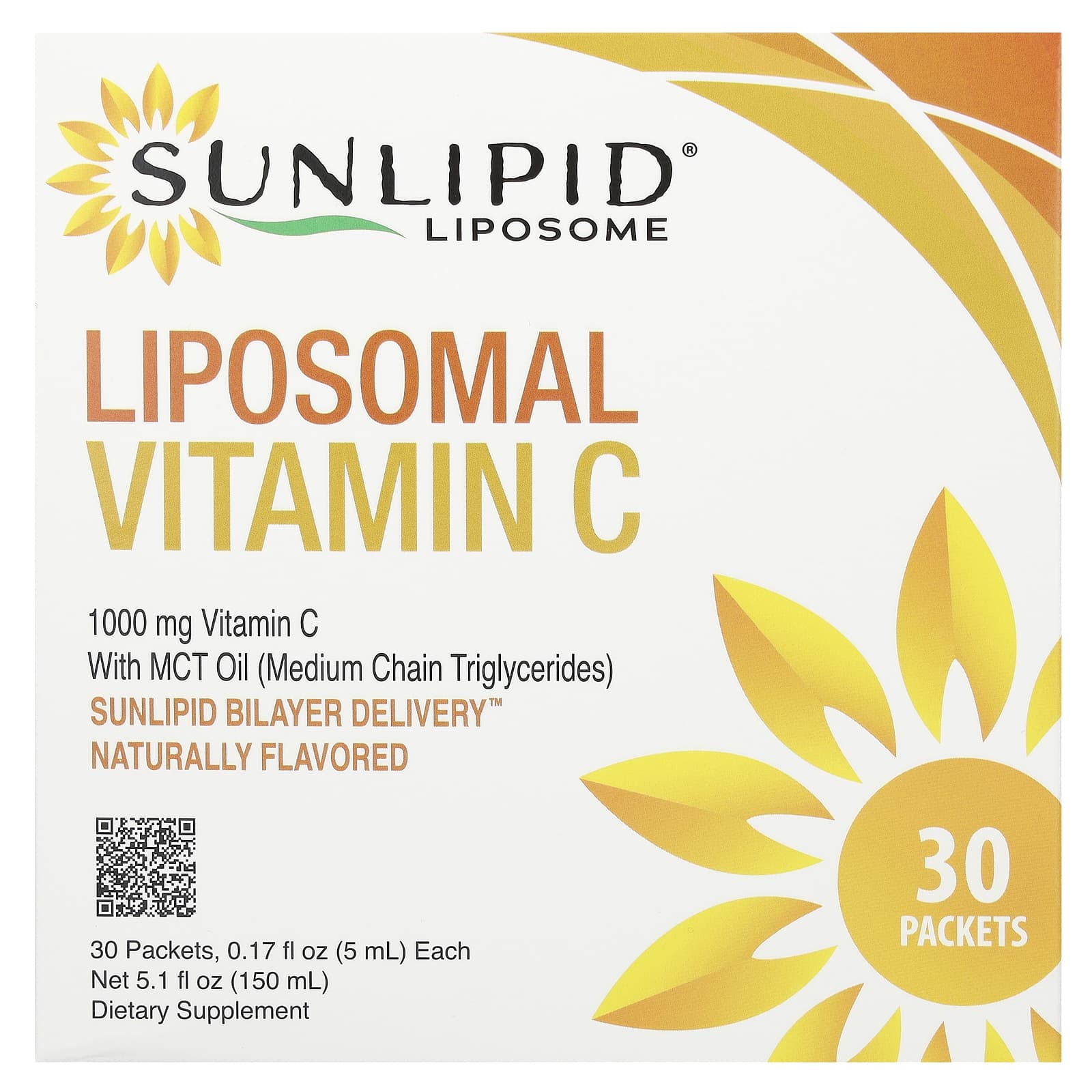 Витамин C Sunlipid Liposomal with MCT Oil, оттенок 30 Packets, 5 мл, саше