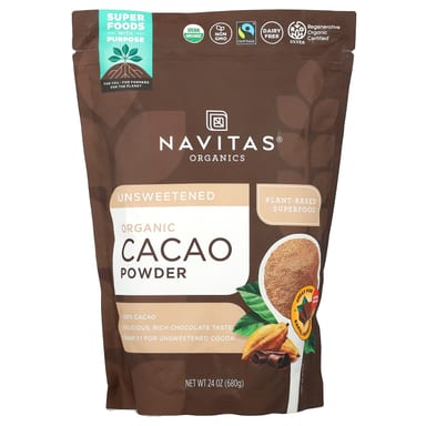 Какао-порошок Navitas Organics Organic Unsweetened, 680 г