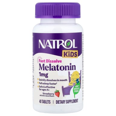 Мелатонин Natrol Strawberry, для детей от 4 лет, 40 таблеток