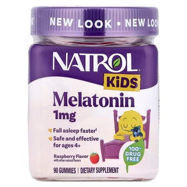 Мелатонин Natrol Gummies, вкус Raspberry, для детей от 4 лет, 1 мг, 90 жевательных пастилок