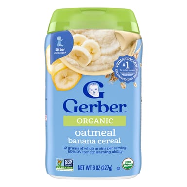 Овсянка Gerber Organic for Baby Grain & Grow™ 2nd Foods® Banana Cereal, 227 г
