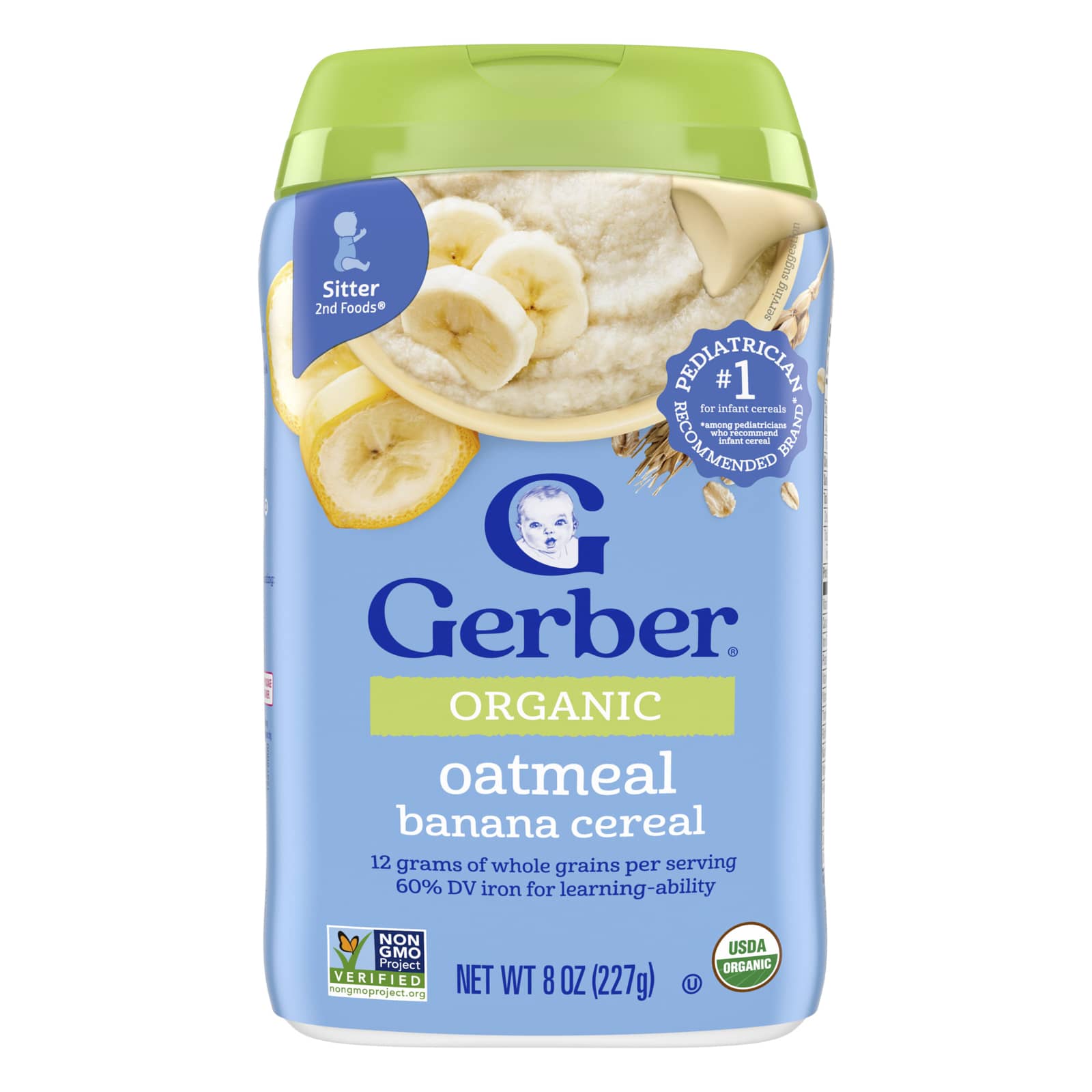Овсянка Gerber Organic for Baby Grain & Grow™ 2nd Foods® Banana Cereal, 227 г — фото 2