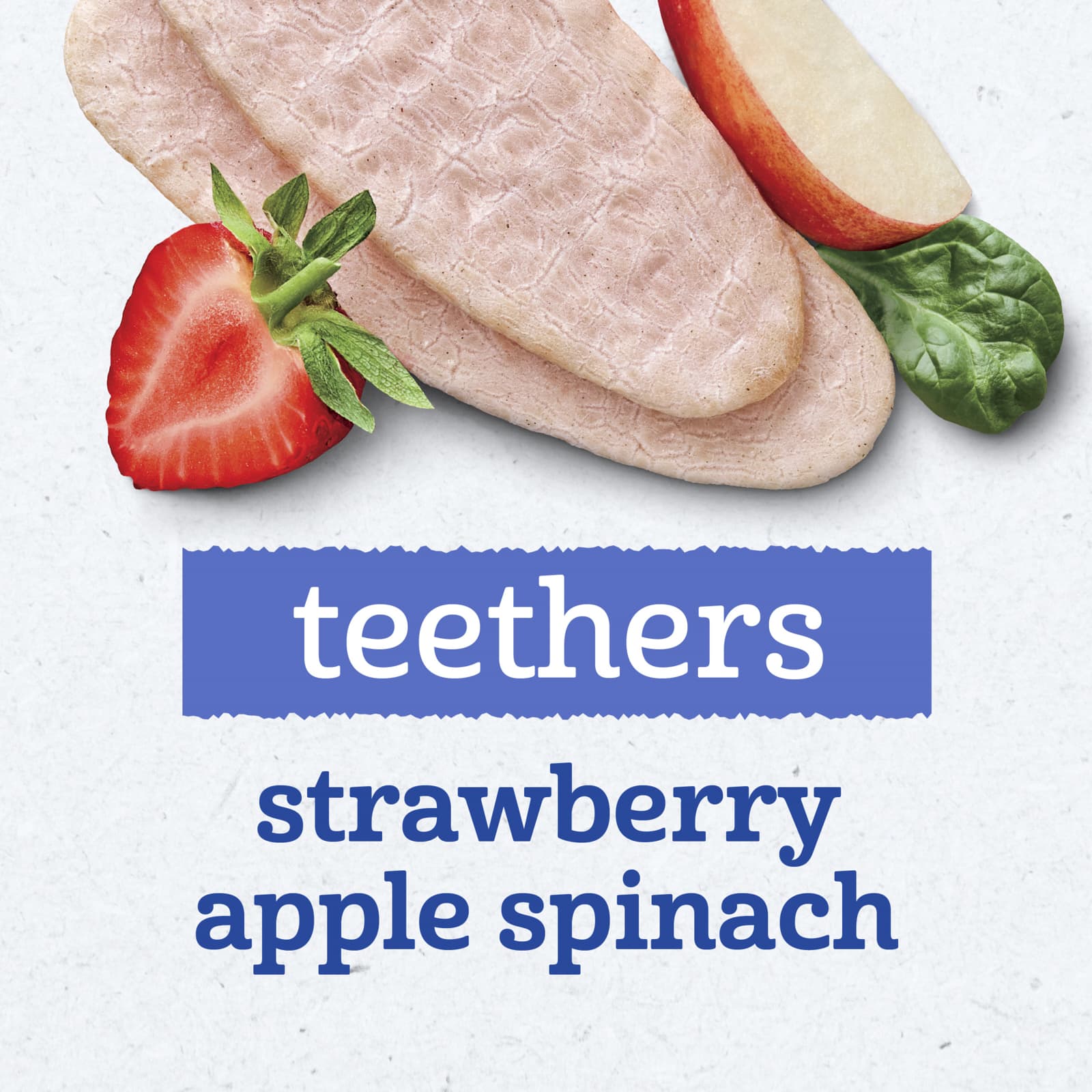 Вафли для прорезывания зубов Gerber Teethers Gentle 7+ Months 12 Individually Wrapped 2-Packs, вкус Strawberry Apple Spinach, 4 г — фото 2