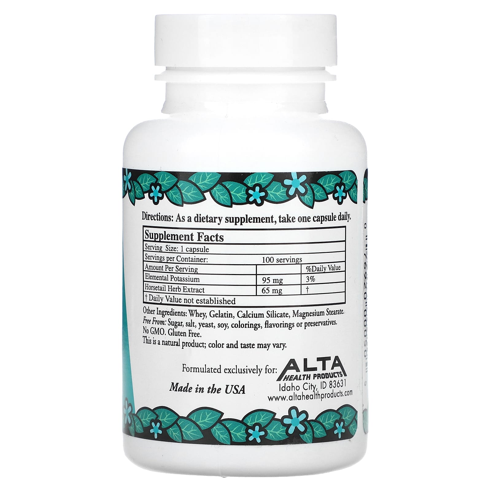 Калий Alta Health Chloride Plus Silica, 100 капсул — фото 2