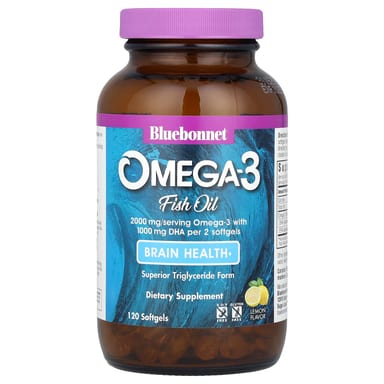 Рыбий жир Bluebonnet Nutrition Omega-3, вкус Lemon, 120 мягких капсул