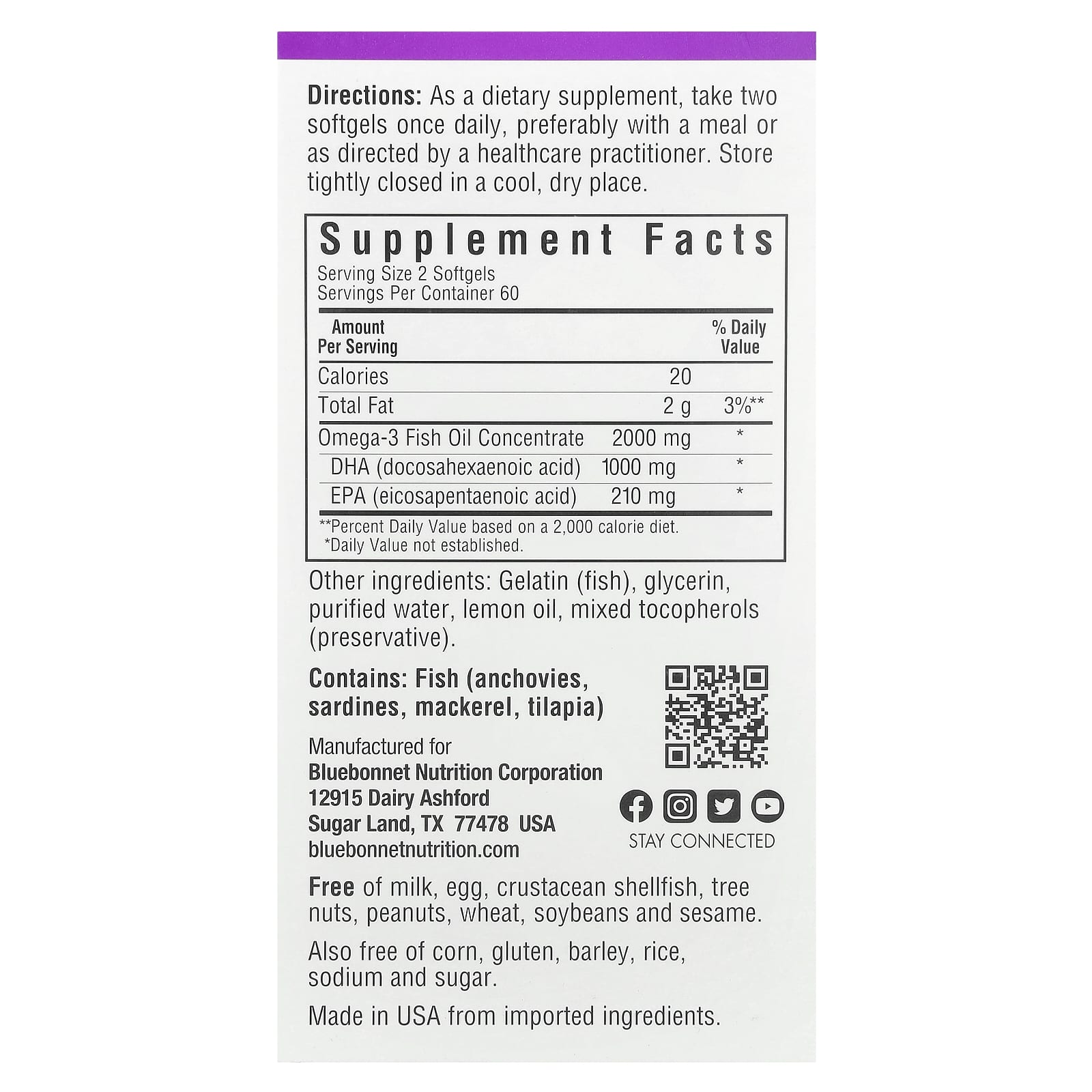 Рыбий жир Bluebonnet Nutrition Omega-3, вкус Lemon, 120 мягких капсул — фото 3