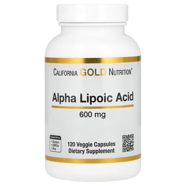 Альфа-липоевая кислота California Gold Nutrition, 600 мг, 120 растительных капсул