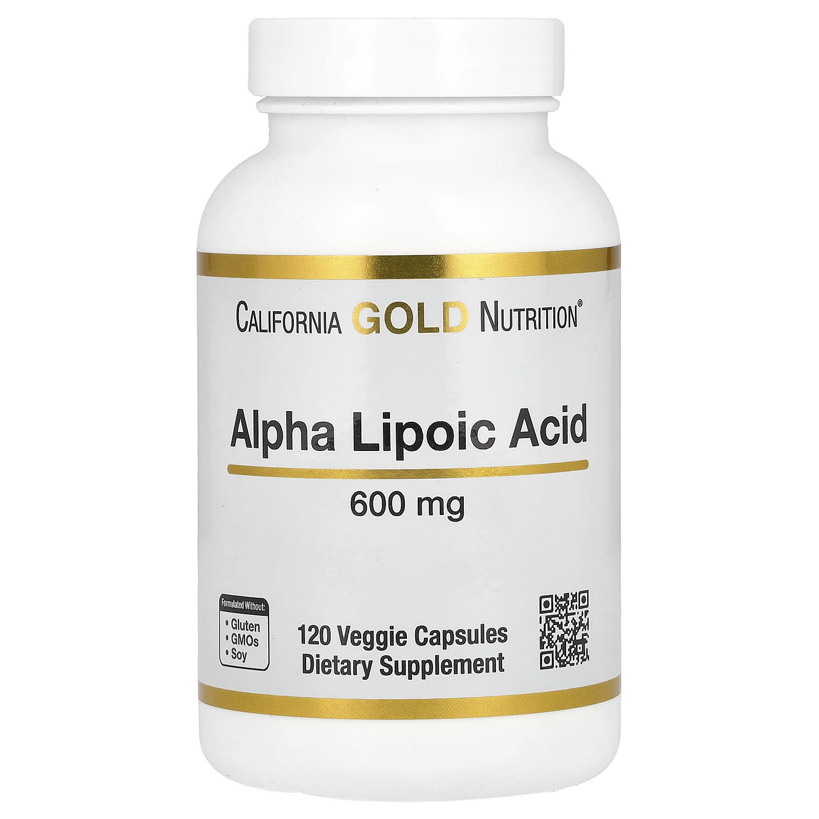 Альфа-липоевая кислота California Gold Nutrition, 600 мг, 120 растительных капсул — фото 3