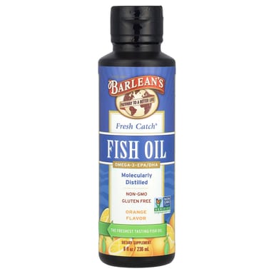 Рыбий жир Barlean's Fresh Catch® Omega-3 EPA/DHA, вкус Orange, 236 мл, масло