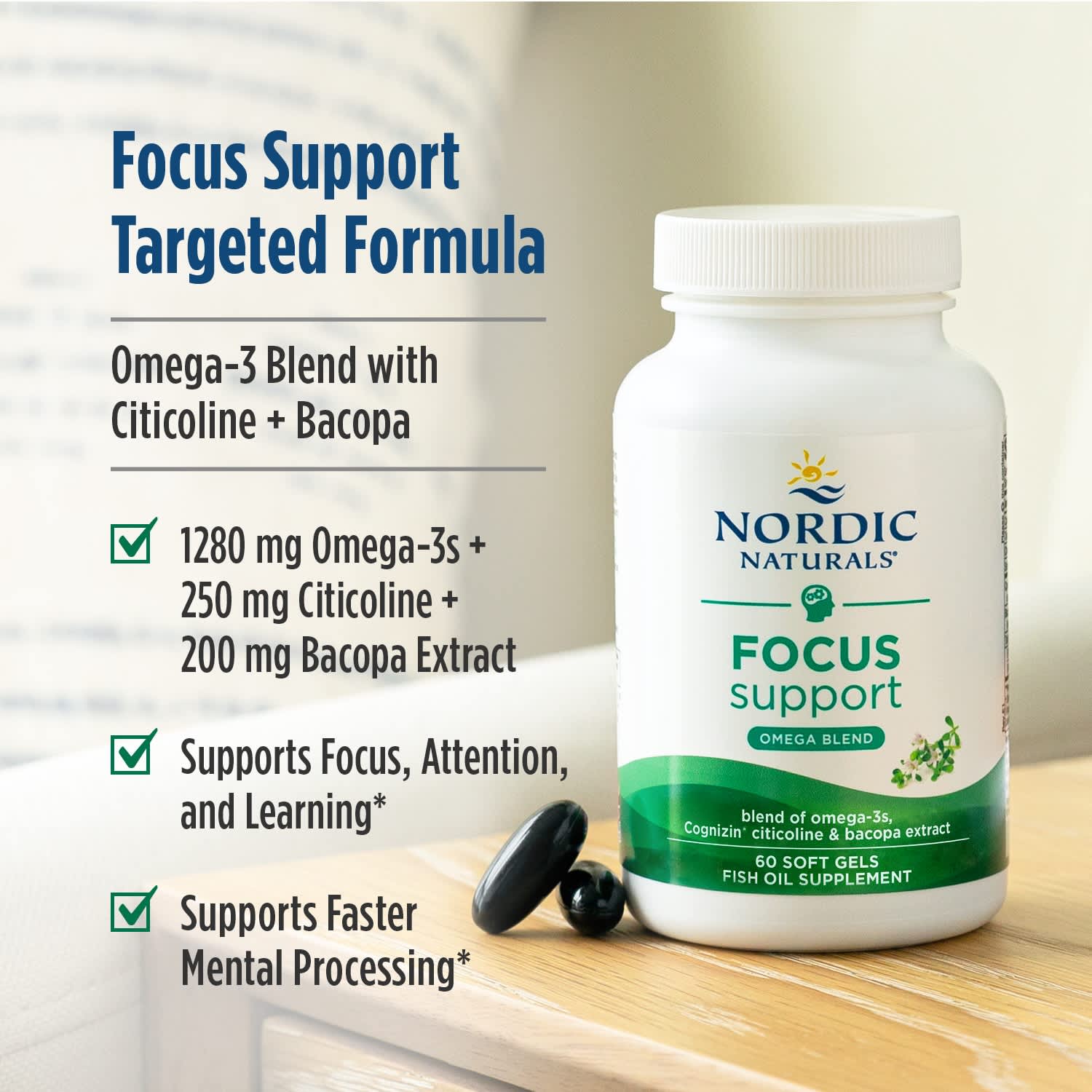 Комплекс омега Nordic Naturals Focus Support, 60 софтгелей — фото 4