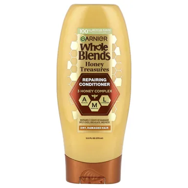 Фото товара: Кондиционер Garnier Whole Blends Repairing Dry Damaged Hair Honey Treasures, 370 мл