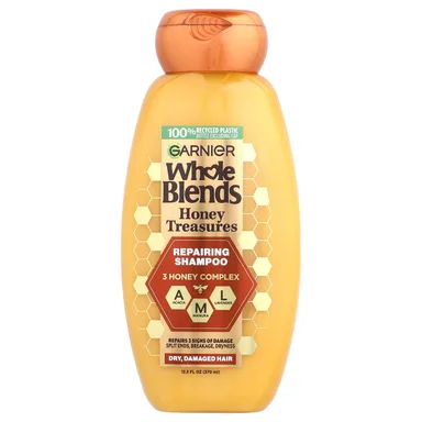 Фото товара: Шампунь Garnier Whole Blends Honey Treasures Repairing Dry Damaged Hair, 370 мл