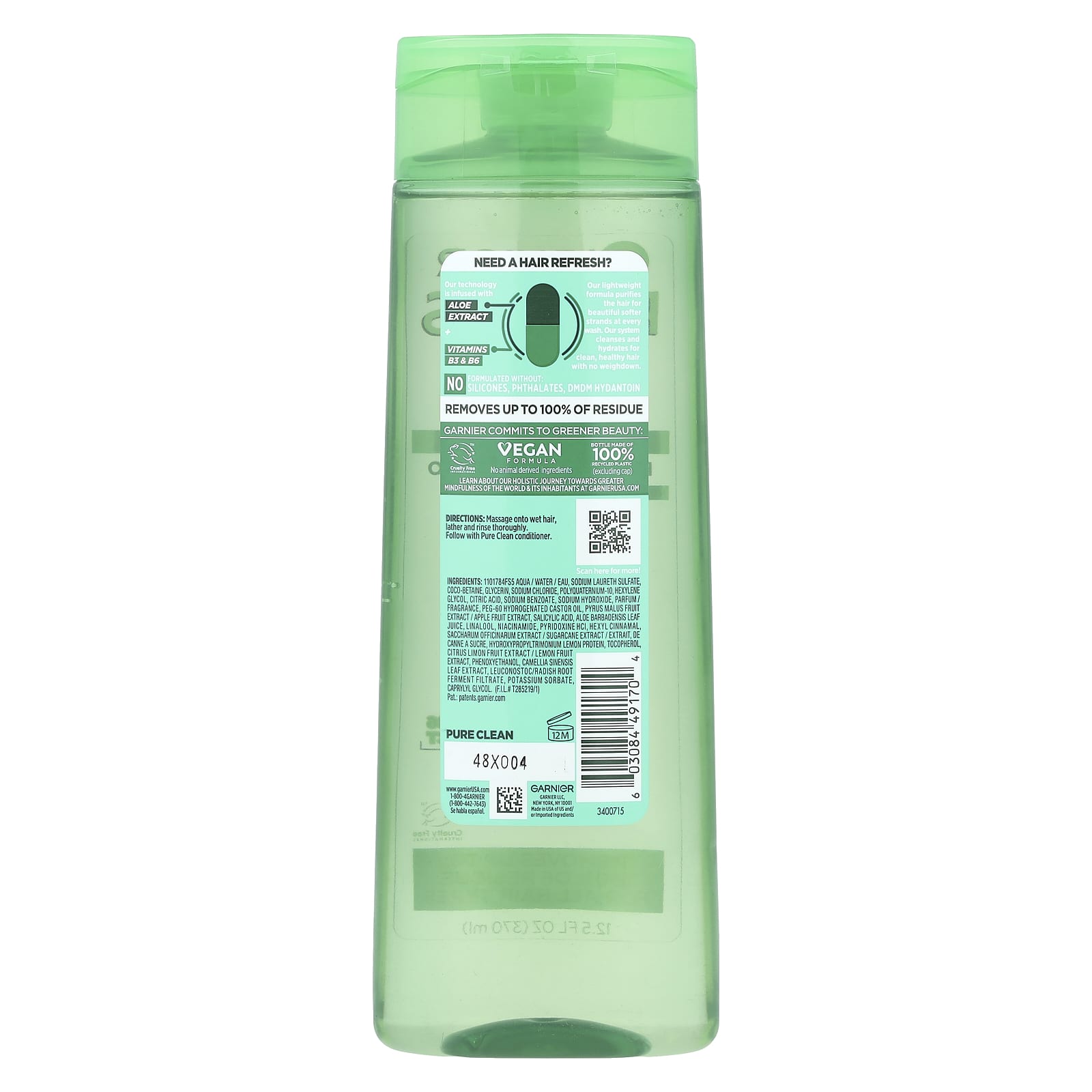 Шампунь Garnier Fructis Pure Clean Purifying, 370 мл — фото 2