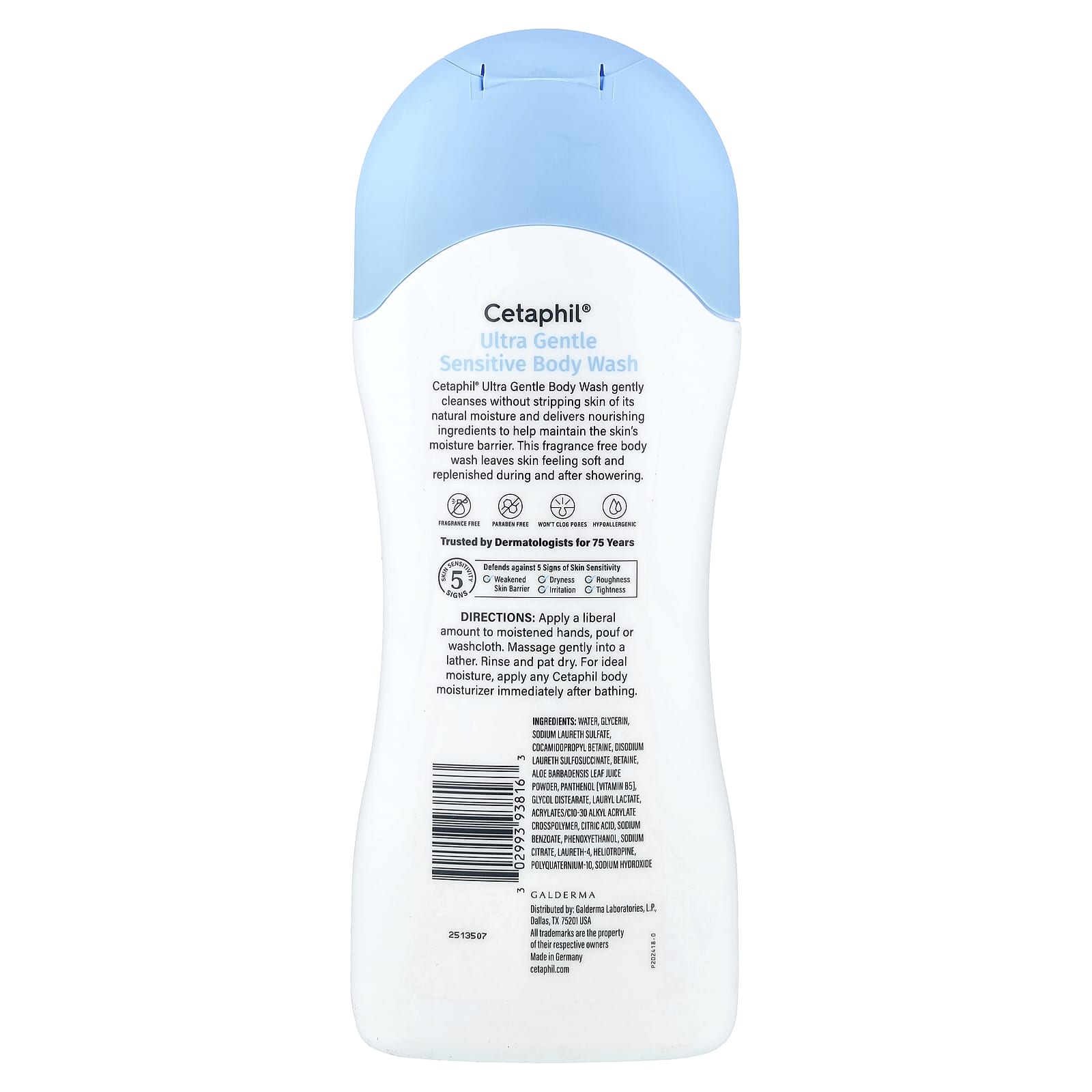 Гель для душа Cetaphil Ultra Gentle Fragrance Free, 500 мл — фото 2