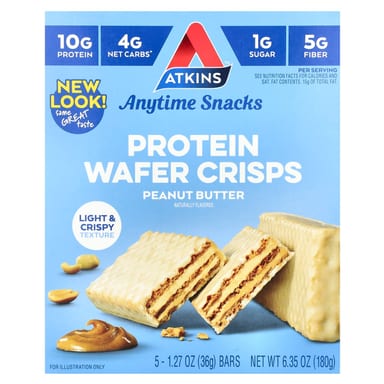 Арахисовая паста Atkins Anytime Snacks Protein Wafer Crisps 5 Bars, 36 г