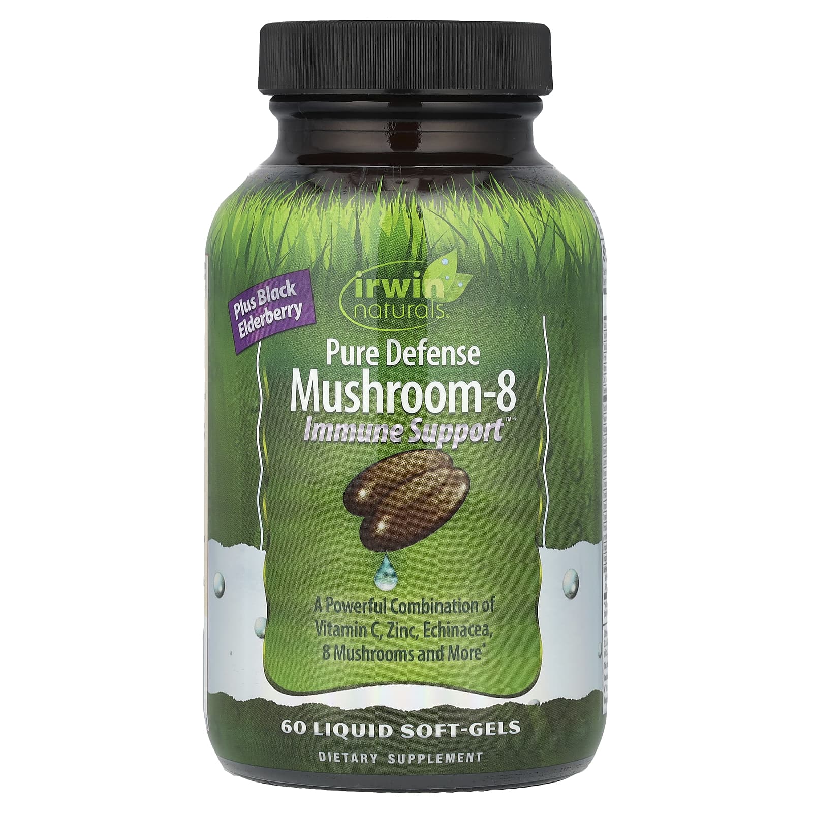 Поддержка иммунитета Irwin Naturals Pure Defense Mushroom-8 Immune™, 60 мягких капсул